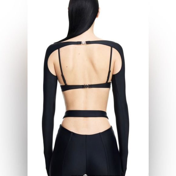 MUGLER H&M/ WOMEN Jersey Cut-out PantsBlack - Picture 4 of 4